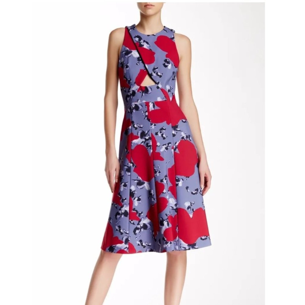 Thakoon Floral Neoprene Cutout Dress